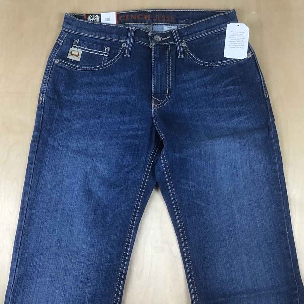 Cinch Jesse Mens Mid Rise Slim Straight Jeans Western Cowboy 30x34 MB54438001